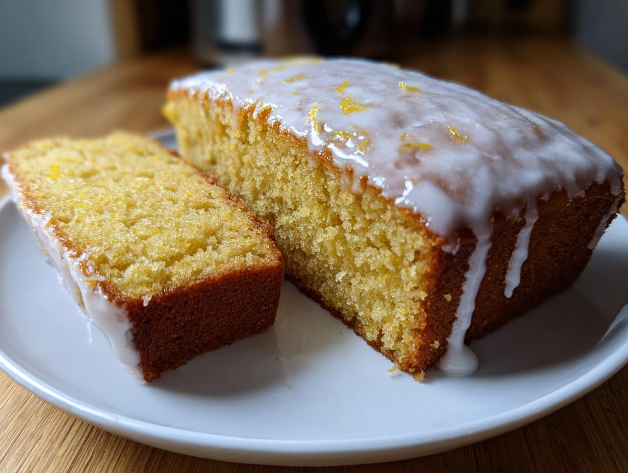 Two slices of rich, yellow Lemon Brownies topped with a thick, dripping lemon glaze and zest.